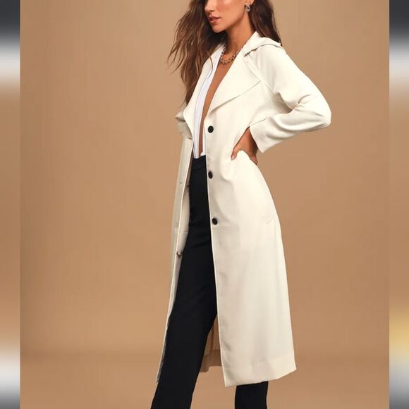 BB Dakota Jackets & Blazers - For Kitty Rescue! BB Dakota I Spy Off-White Trench Coat